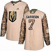 Vegas Golden Knights 7 Jason Garrison Camo Adidas Veterans Day Practice Jersey,baseball caps,new era cap wholesale,wholesale hats